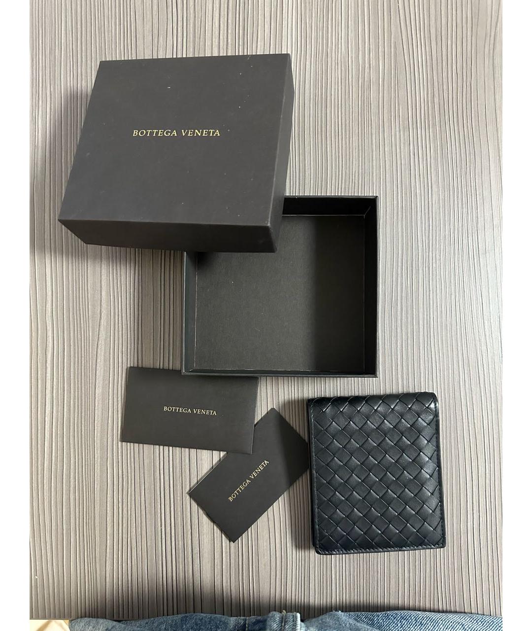 BOTTEGA VENETA Черный кожаный кошелек, фото 4