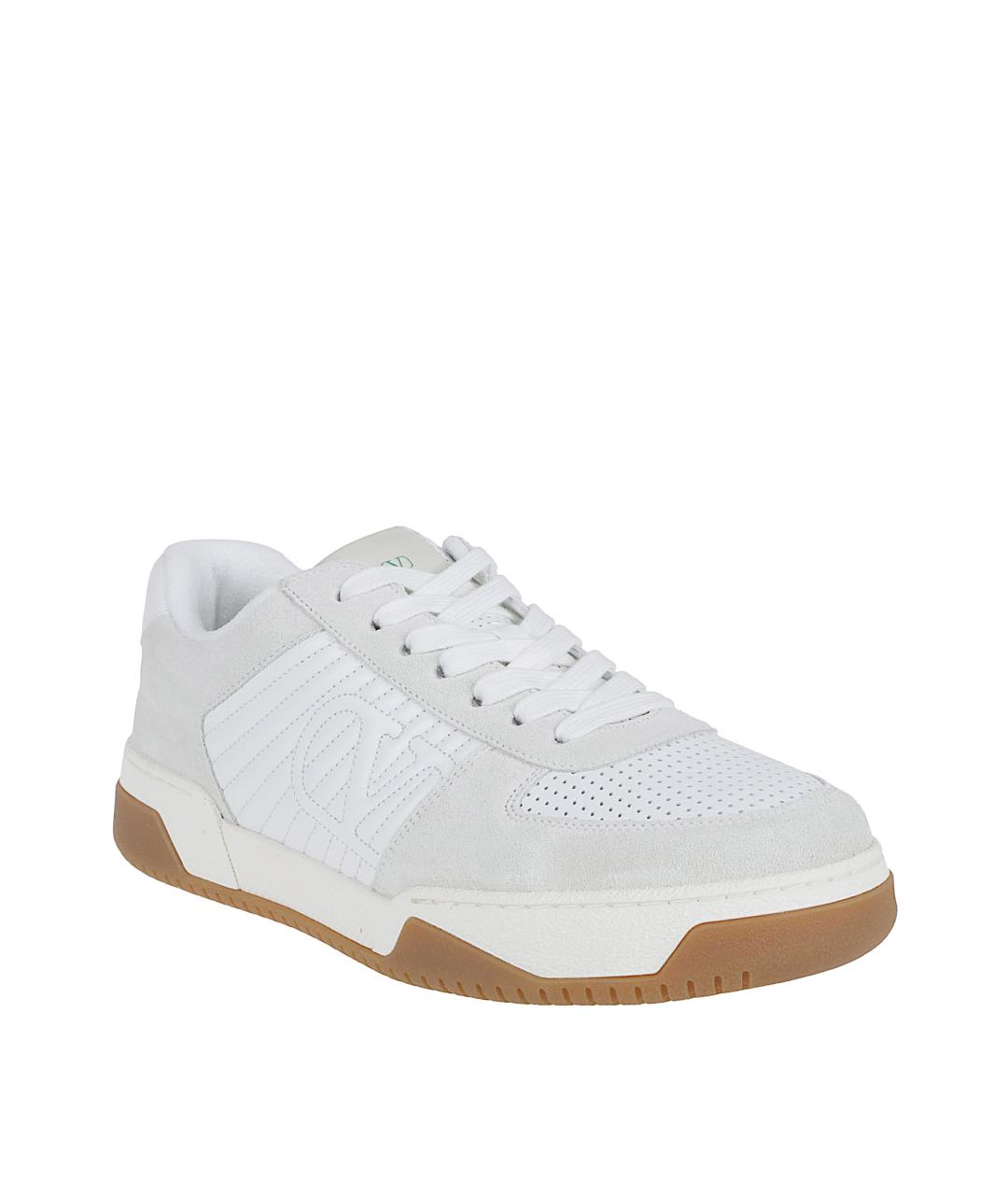 VALENTINO Белые кожаные низкие кроссовки / кеды, фото 2