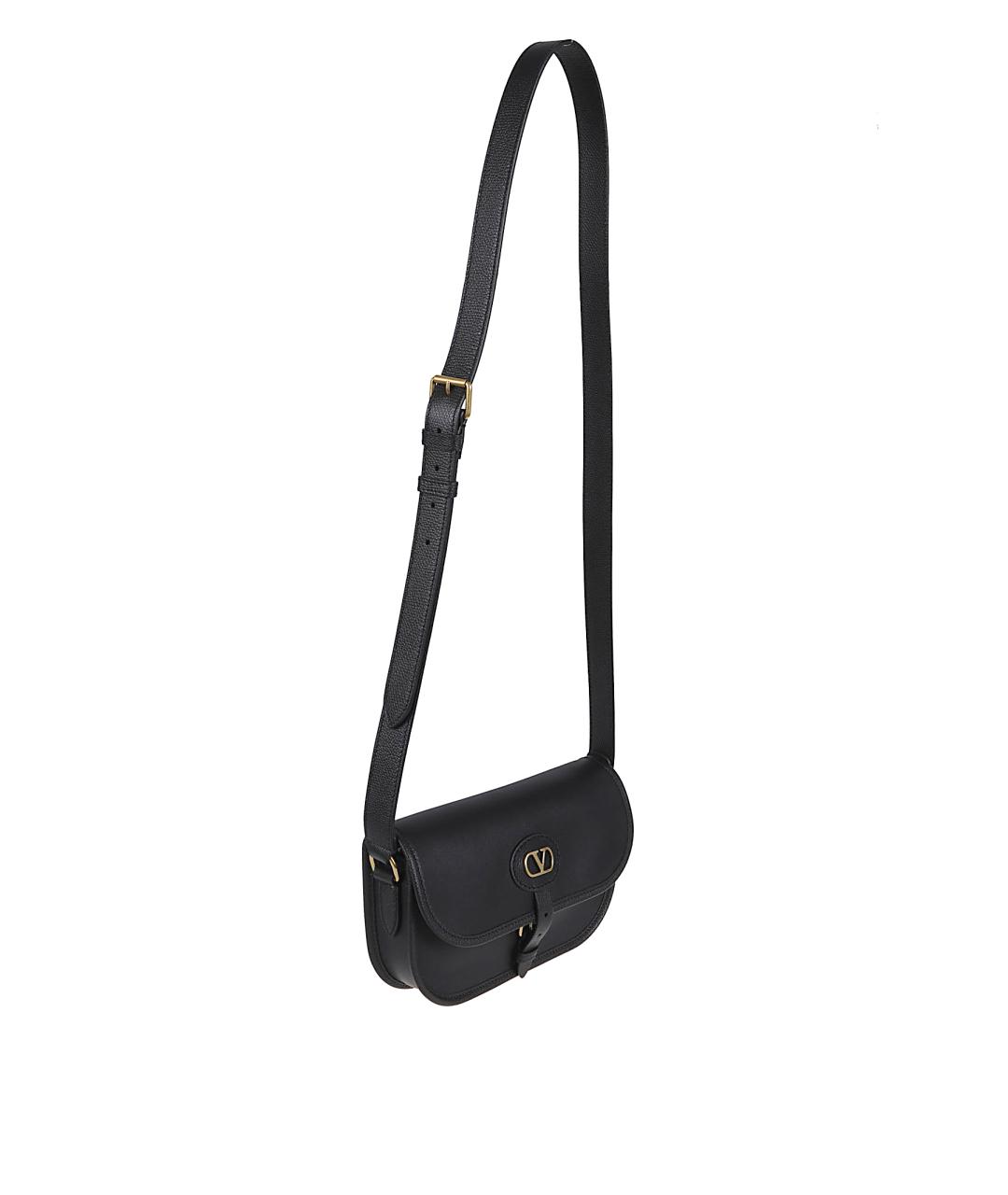 VALENTINO Черная кожаная сумка на плечо, фото 3