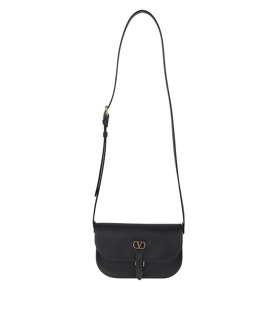 VALENTINO Черная кожаная сумка на плечо, фото 1