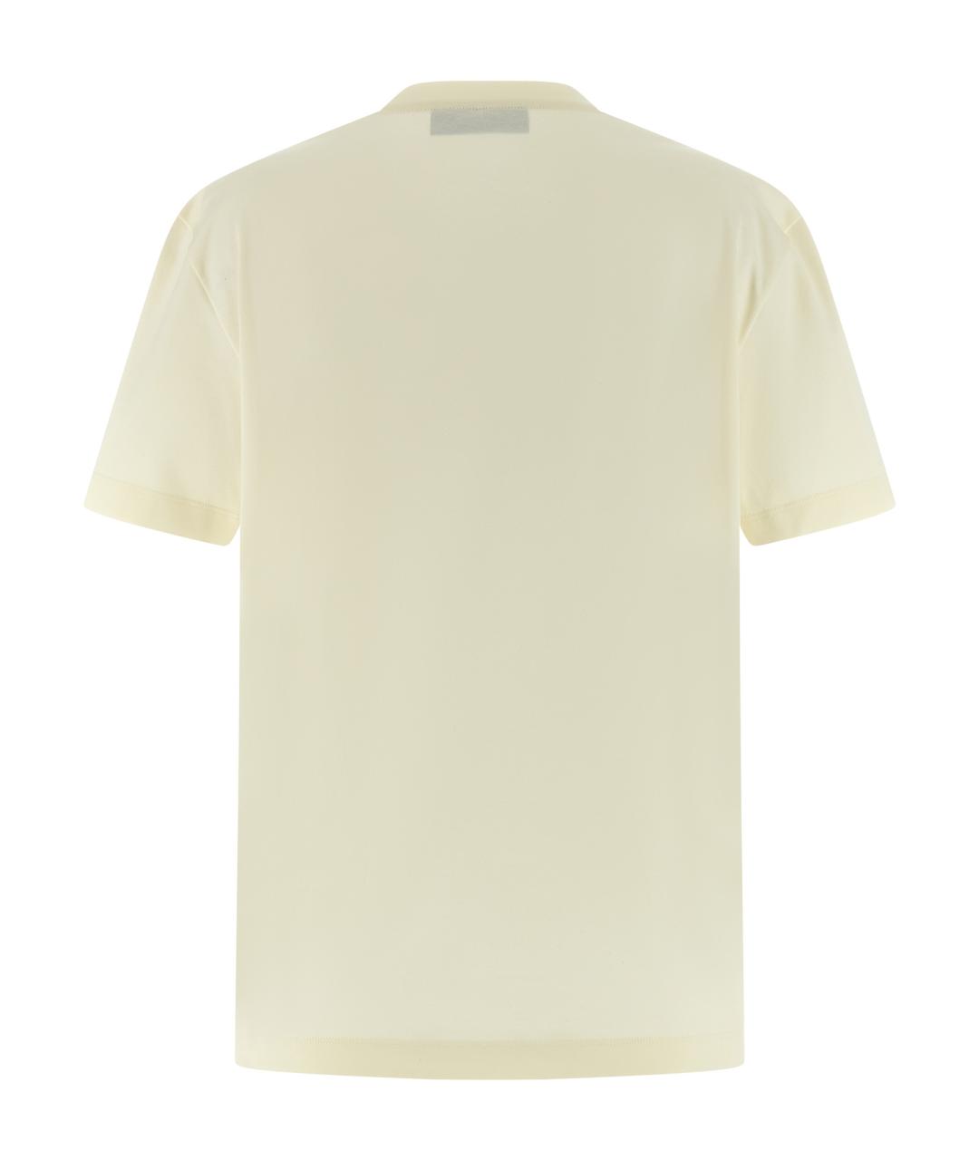 FENDI Бежевая хлопковая футболка, фото 2