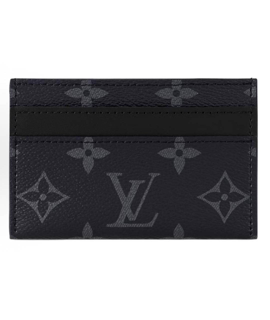 LOUIS VUITTON Черный кожаный кардхолдер, фото 1