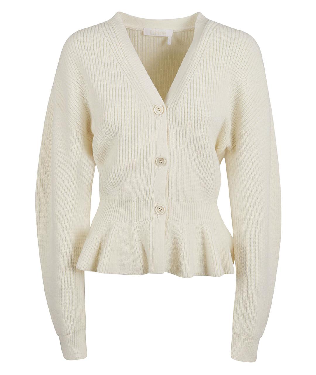CHLOE Бежевый шерстяной кардиган, фото 1