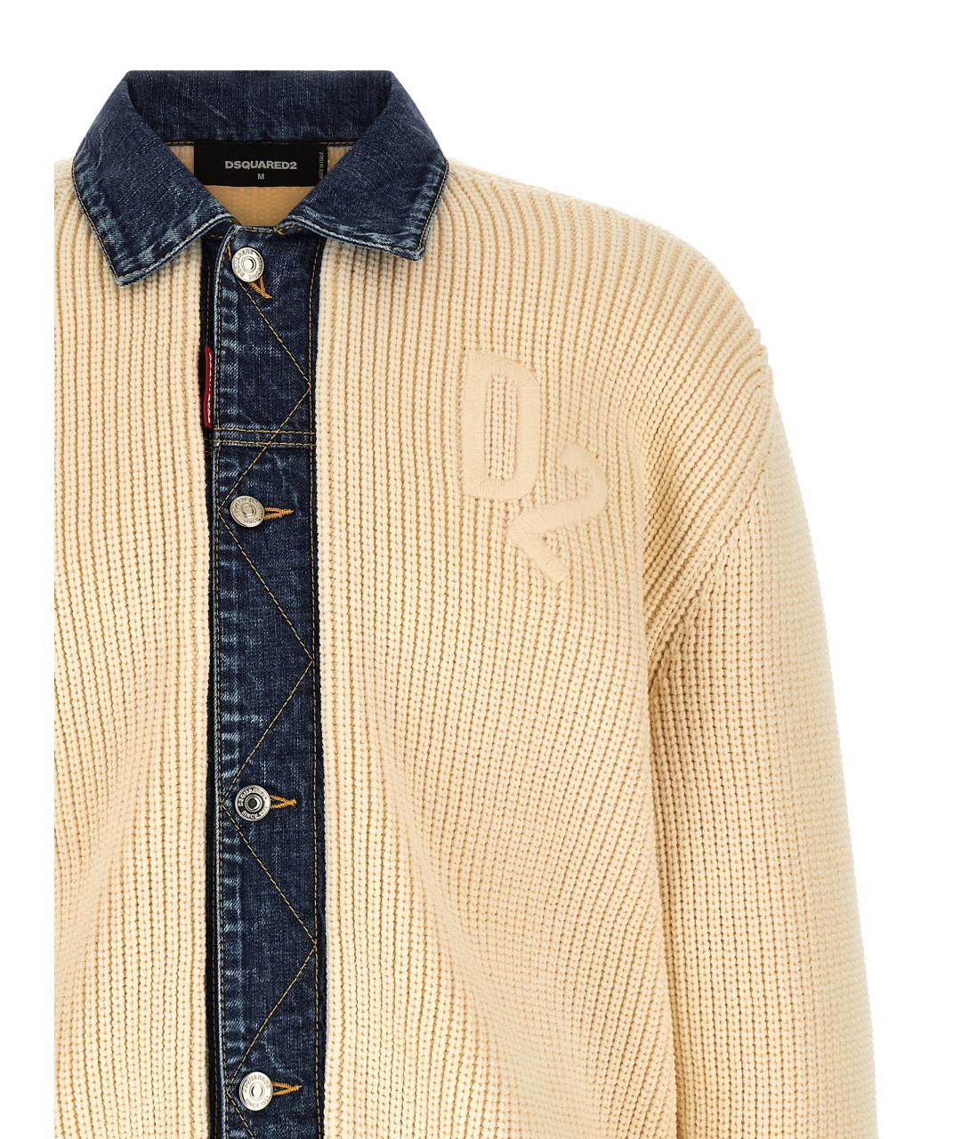 DSQUARED2 Бежевый хлопковый кардиган, фото 3