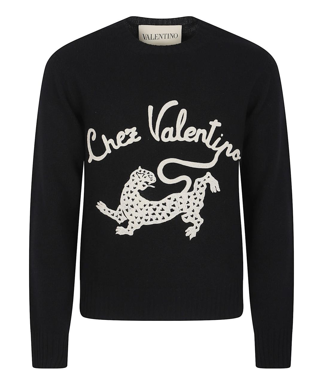 VALENTINO Черный шерстяной джемпер / свитер, фото 1