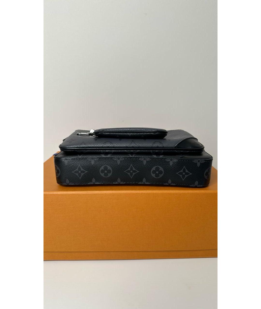 LOUIS VUITTON Черная кожаная сумка на плечо, фото 6