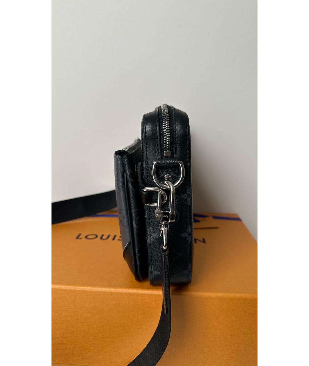LOUIS VUITTON Черная кожаная сумка на плечо, фото 4