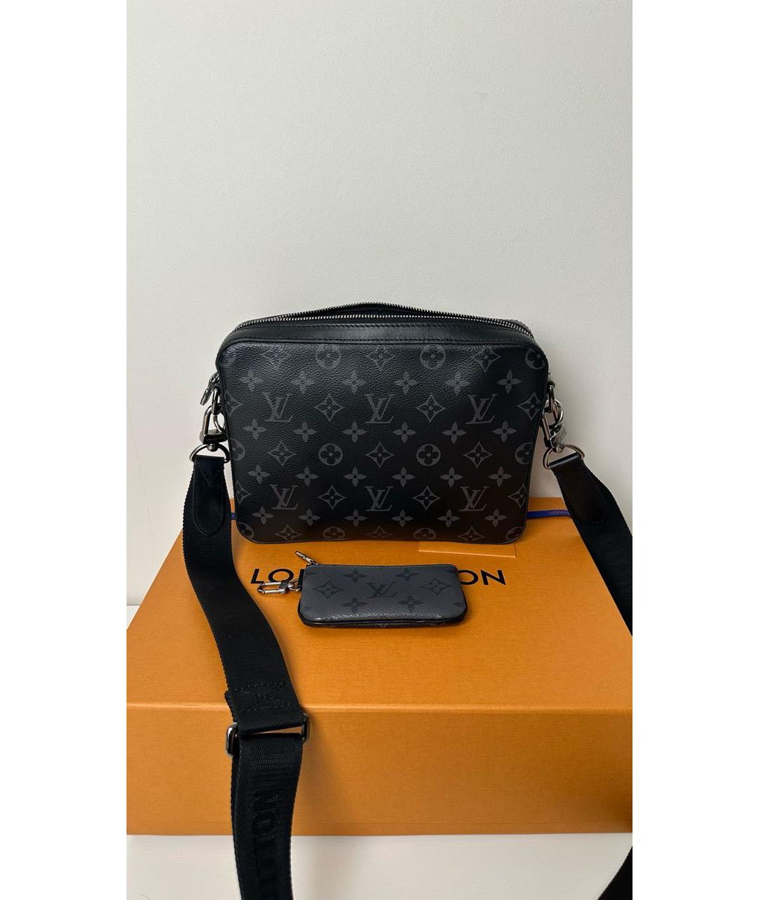 LOUIS VUITTON Черная кожаная сумка на плечо, фото 2