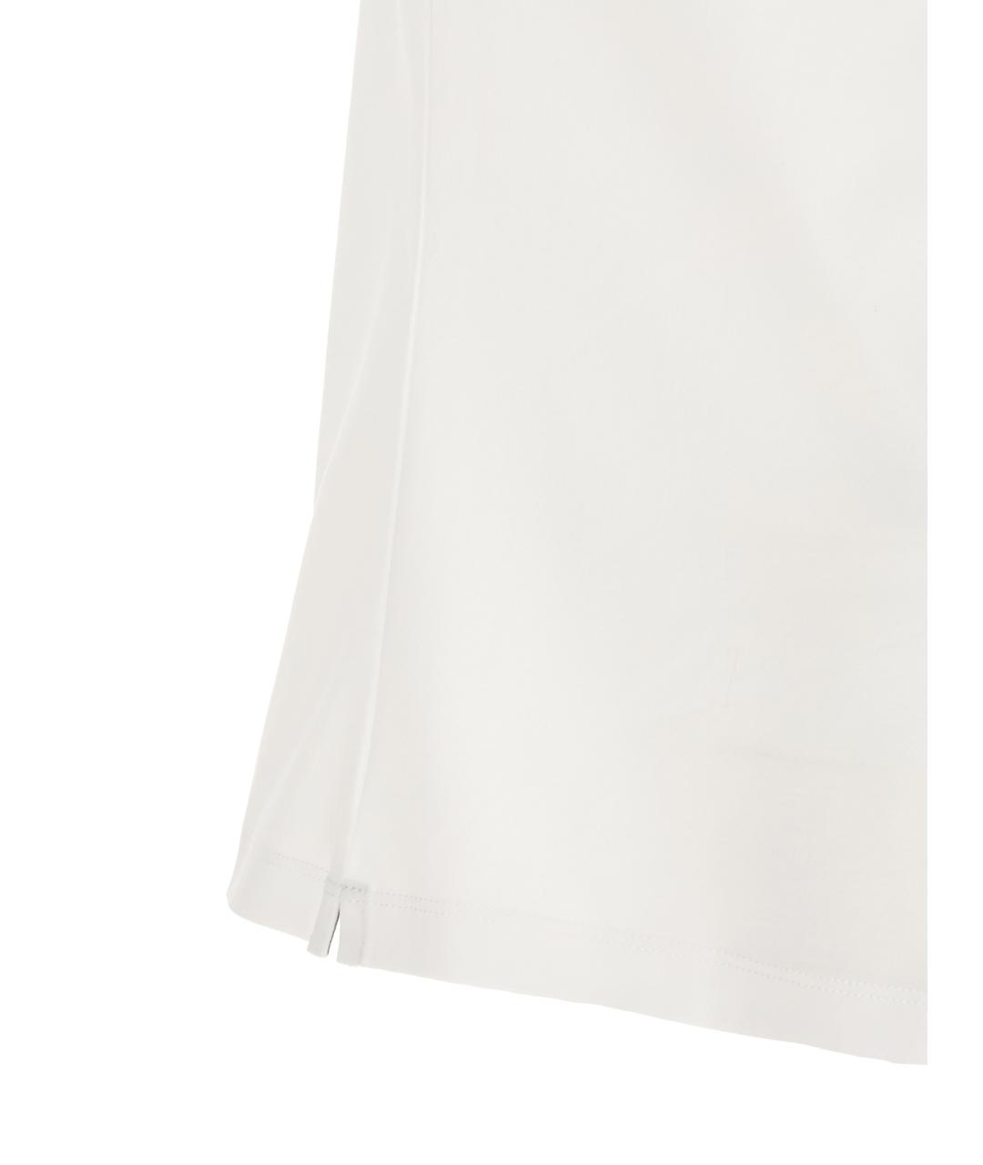 BRUNELLO CUCINELLI Белое хлопковое поло с коротким рукавом, фото 4
