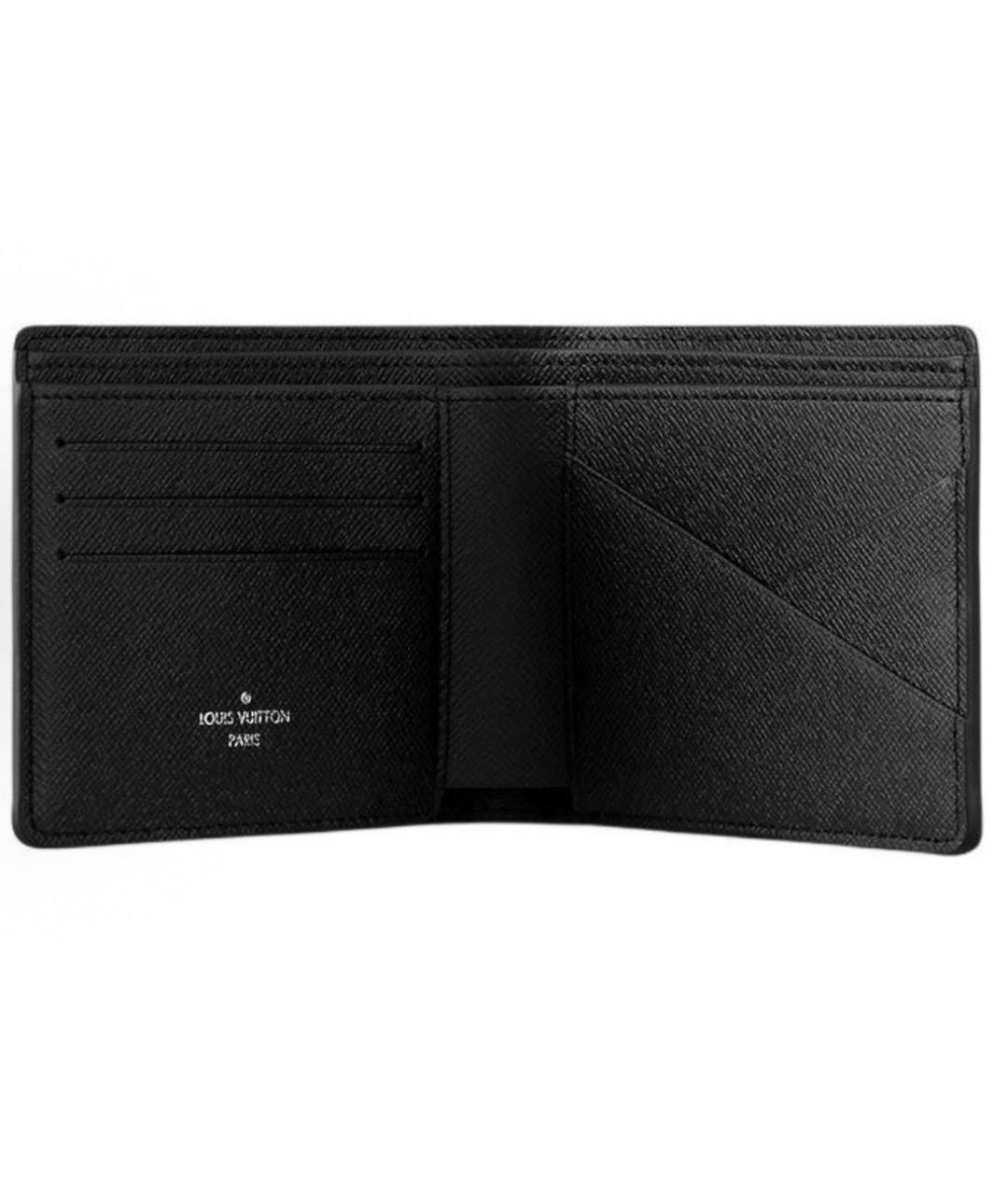 LOUIS VUITTON Черный кожаный кошелек, фото 4