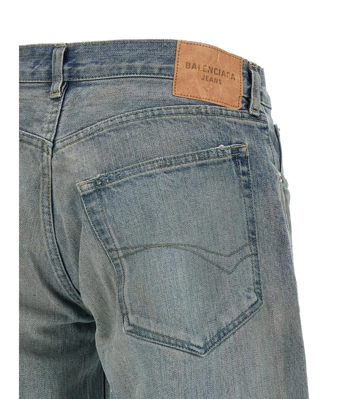 BALENCIAGA Синие хлопковые прямые джинсы, фото 4