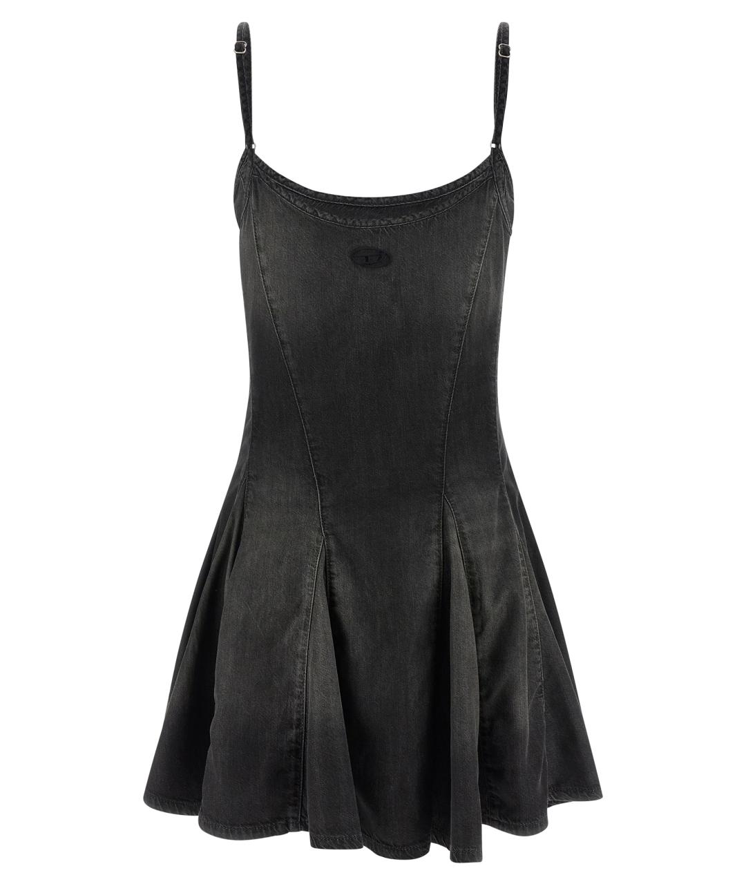 DIESEL Черное хлопковое повседневное платье, фото 2