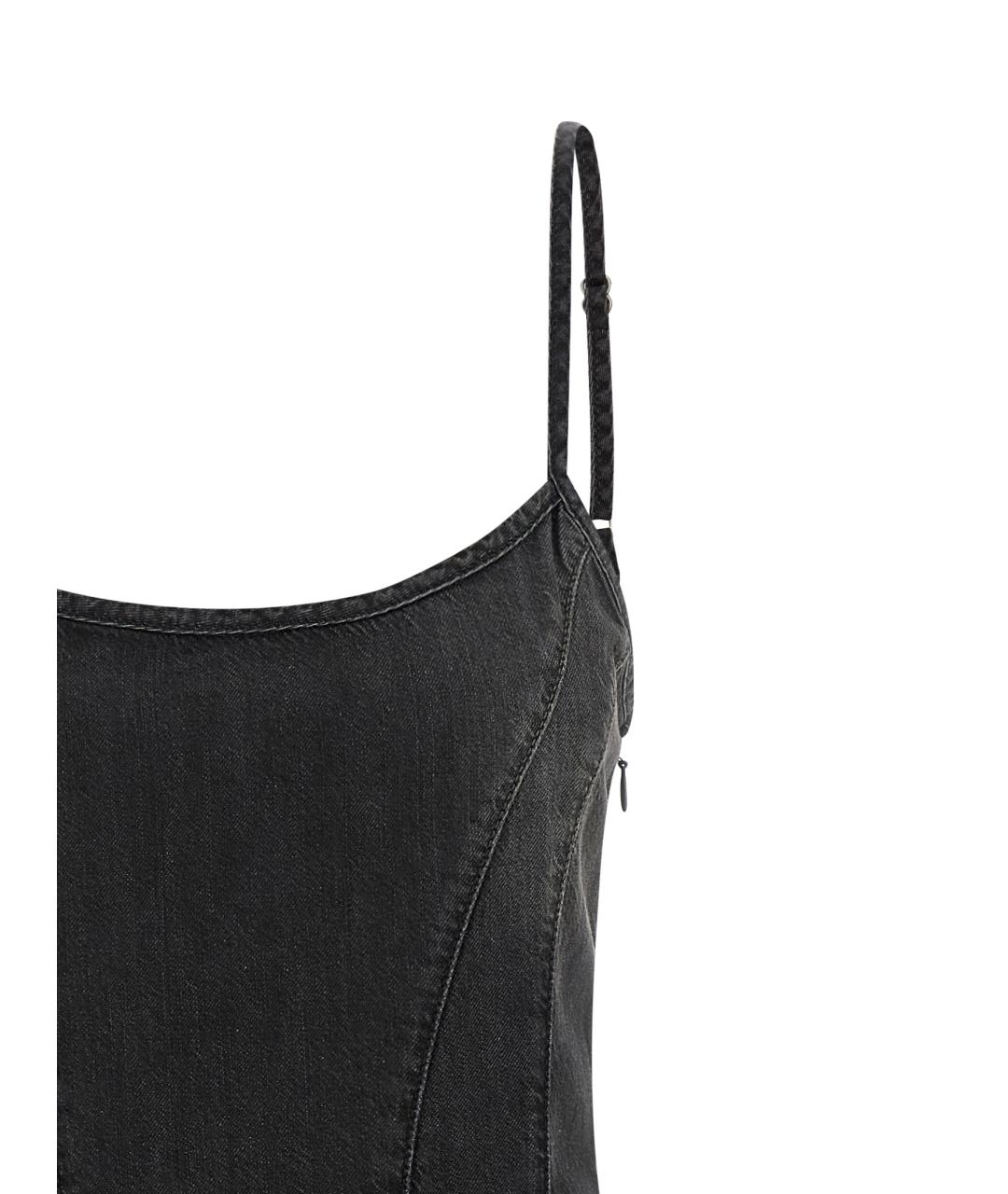 DIESEL Черное хлопковое повседневное платье, фото 3