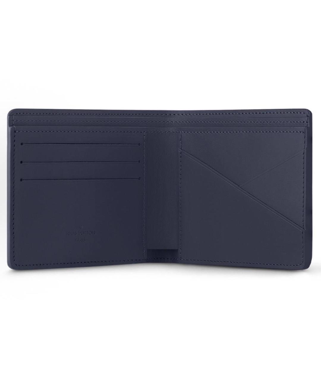 LOUIS VUITTON Синий кожаный кошелек, фото 4