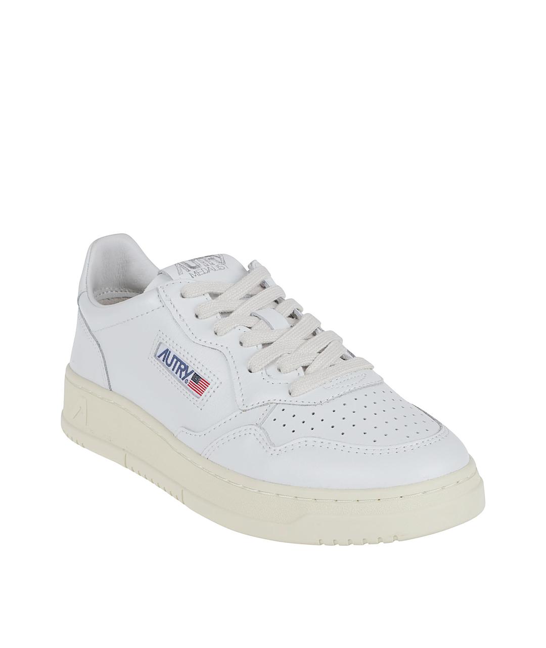 AUTRY Белые кожаные низкие кроссовки / кеды, фото 2
