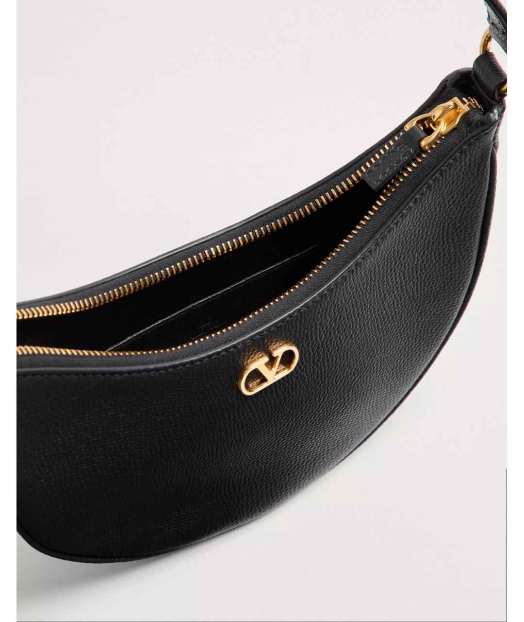 VALENTINO Черная кожаная сумка через плечо, фото 5