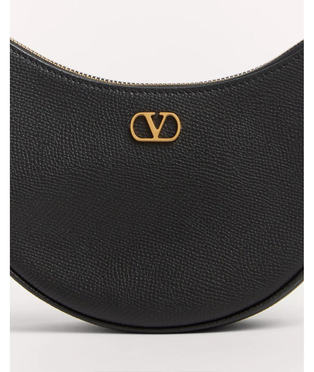 VALENTINO Черная кожаная сумка через плечо, фото 6