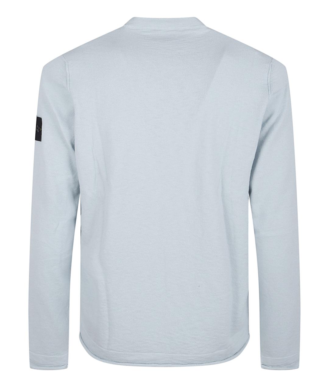 STONE ISLAND Голубой хлопковый джемпер / свитер, фото 3