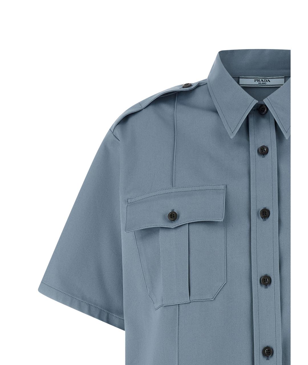 PRADA Голубая хлопковая рубашка, фото 3