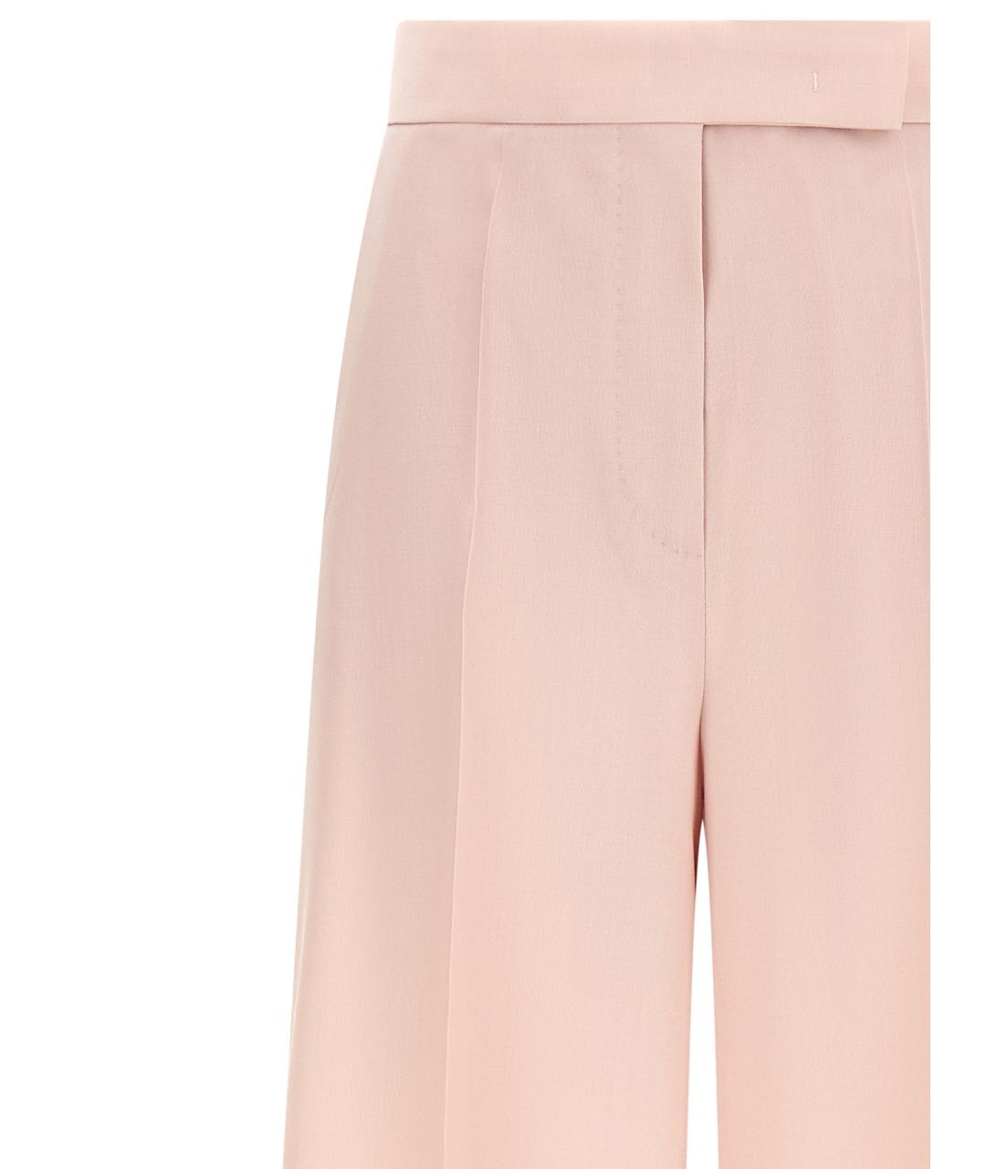 MAX MARA Розовые шерстяные брюки широкие, фото 3