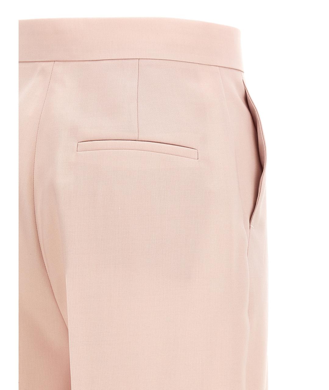 MAX MARA Розовые шерстяные брюки широкие, фото 4