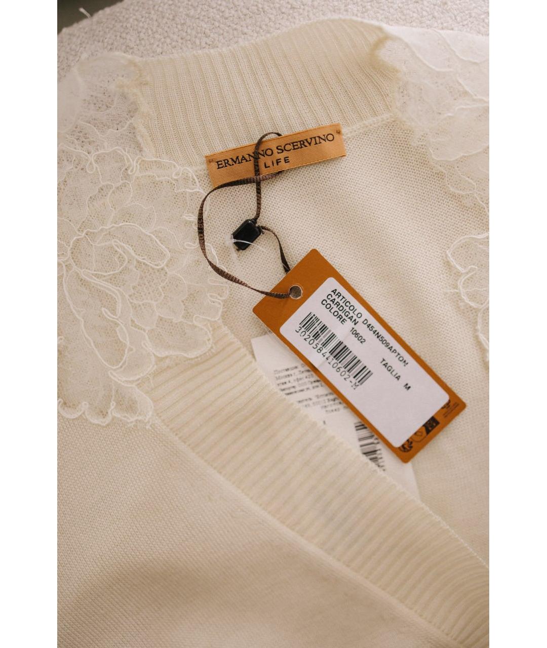 ERMANNO SCERVINO Белый шерстяной кардиган, фото 4