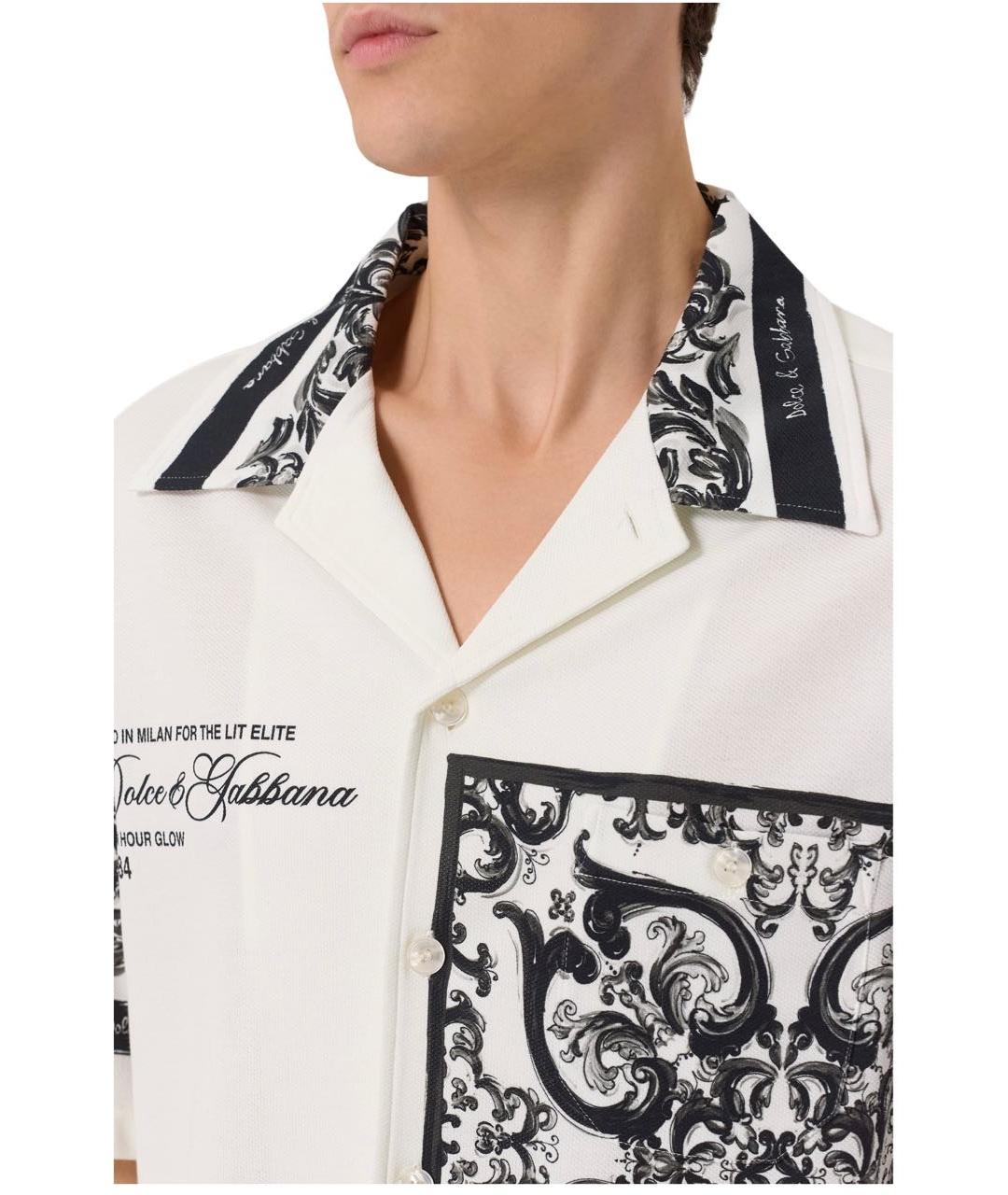 DOLCE&GABBANA Белая хлопковая кэжуал рубашка, фото 2