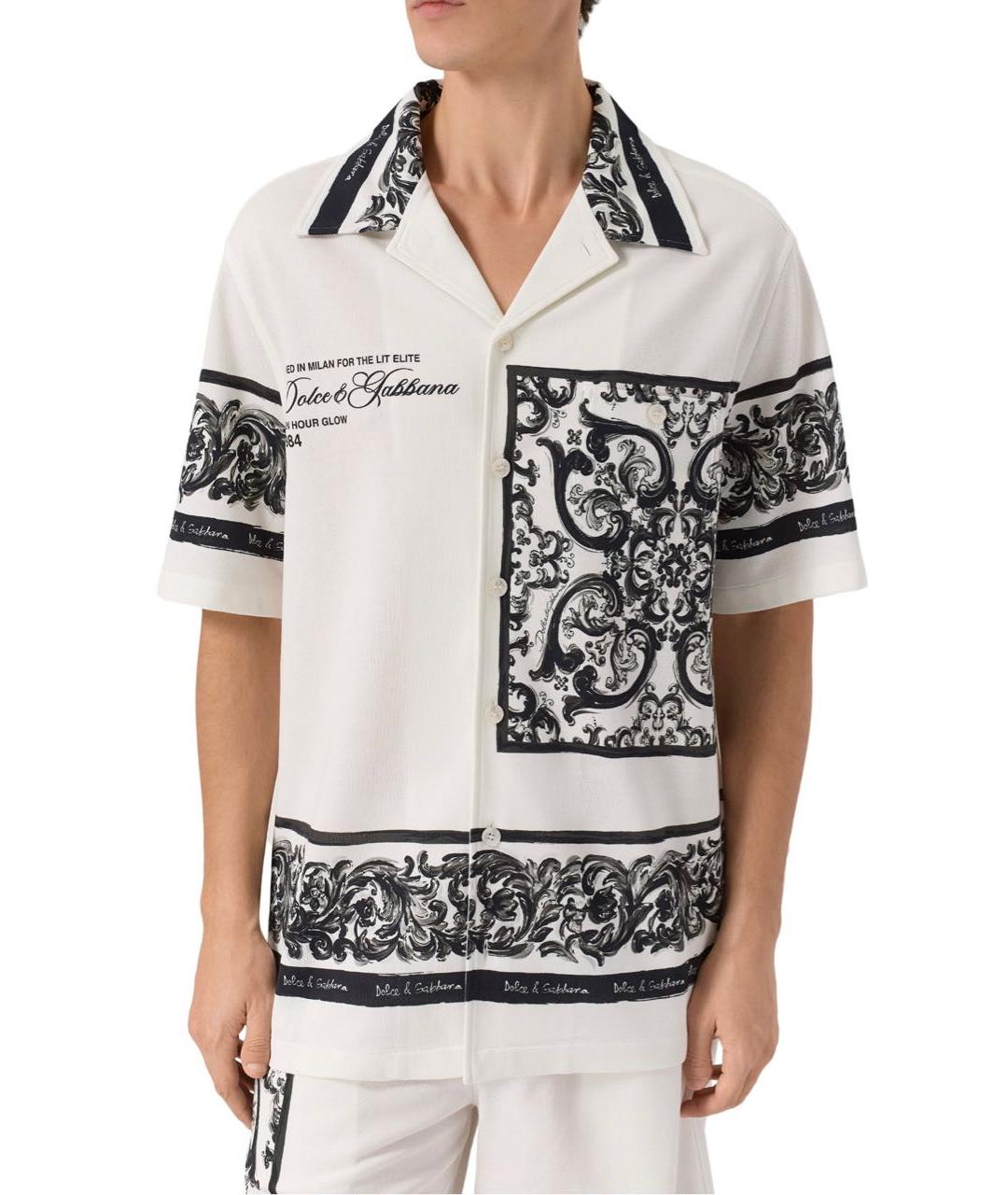 DOLCE&GABBANA Белая хлопковая кэжуал рубашка, фото 4
