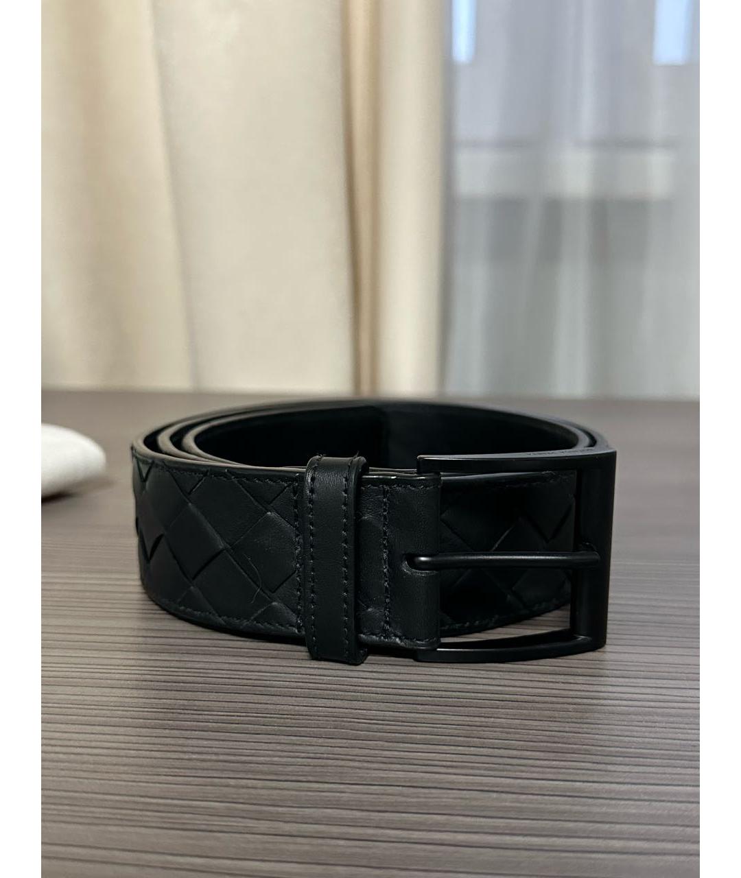 BOTTEGA VENETA Черный кожаный ремень, фото 5