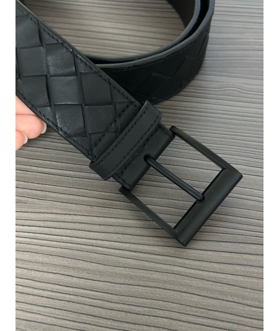 BOTTEGA VENETA Черный кожаный ремень, фото 2
