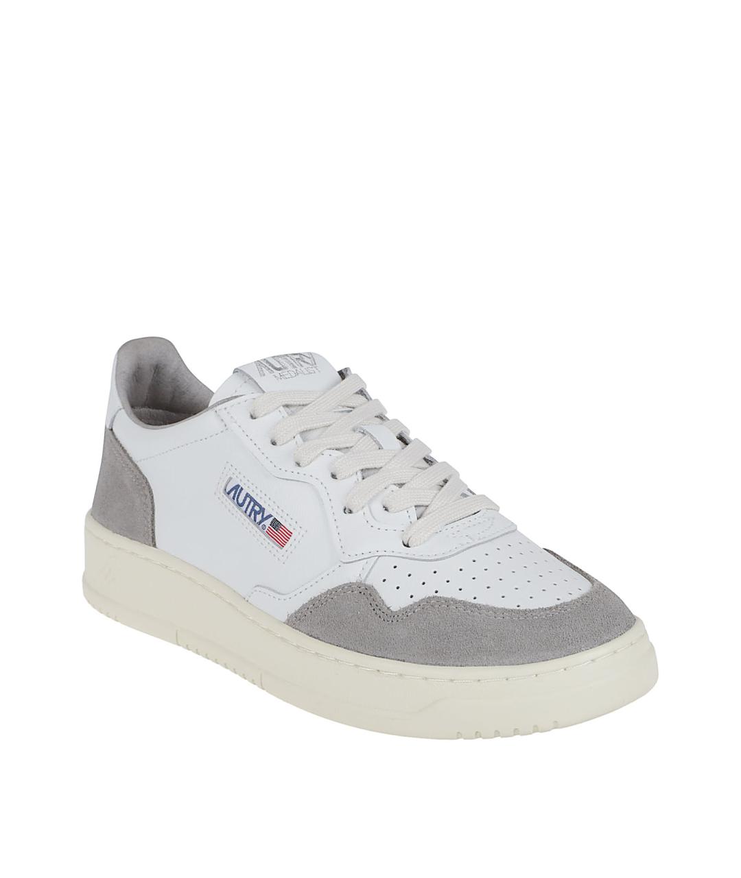 AUTRY Белые кожаные низкие кроссовки / кеды, фото 2
