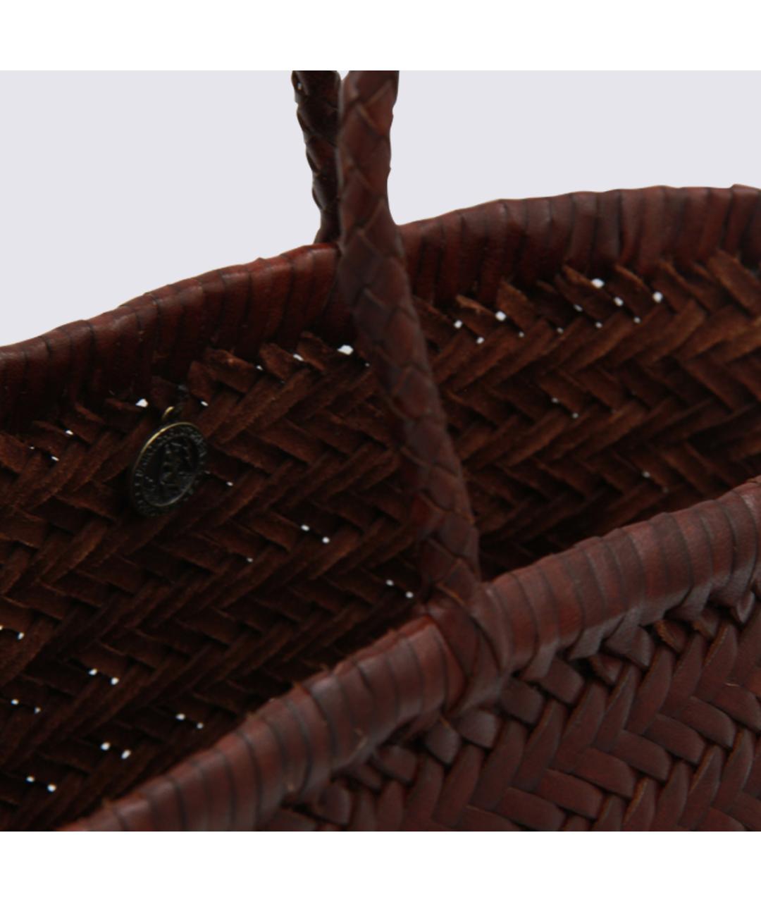 Dragon Diffusion Коричневая кожаная сумка тоут, фото 4