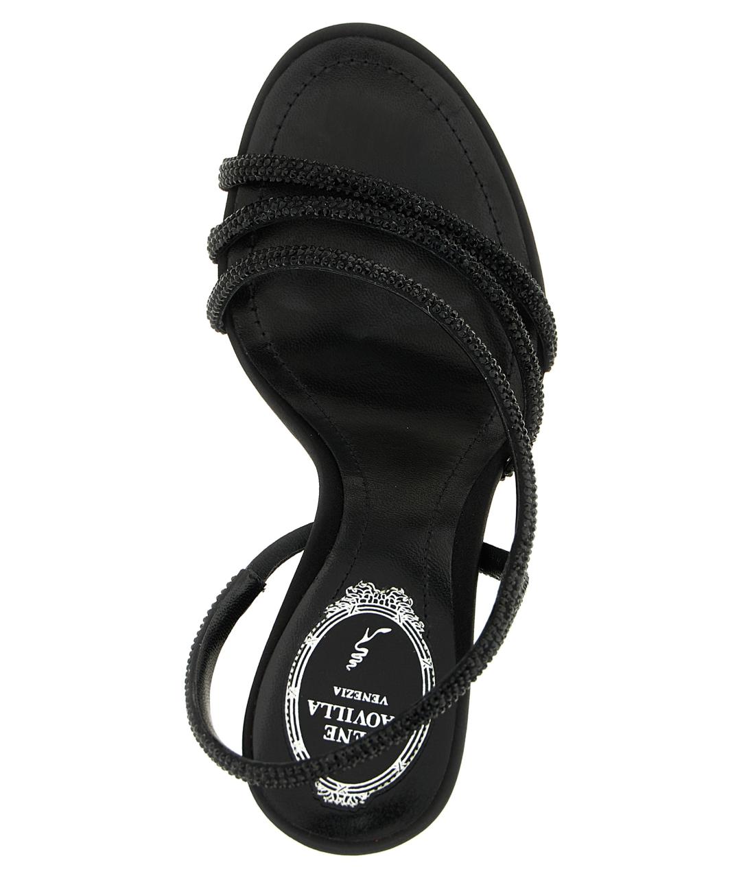 RENE CAOVILLA Черные босоножки, фото 4