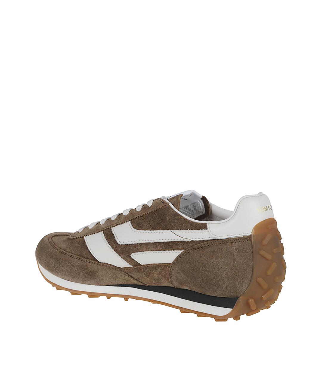 TOM FORD Коричневые замшевые низкие кроссовки / кеды, фото 3