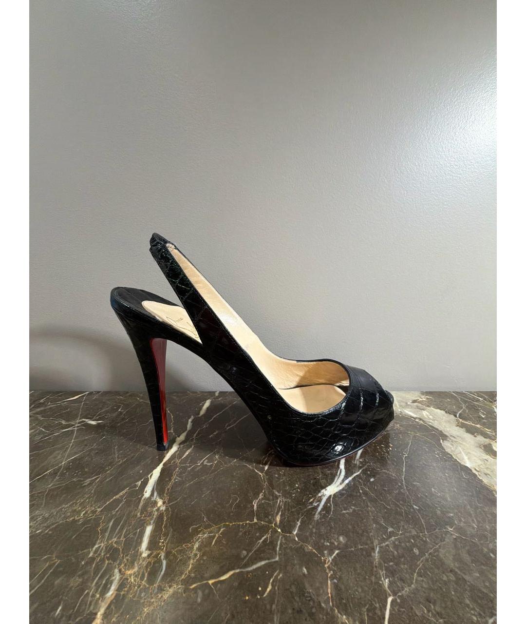 CHRISTIAN LOUBOUTIN Черные туфли из экзотической кожи, фото 5