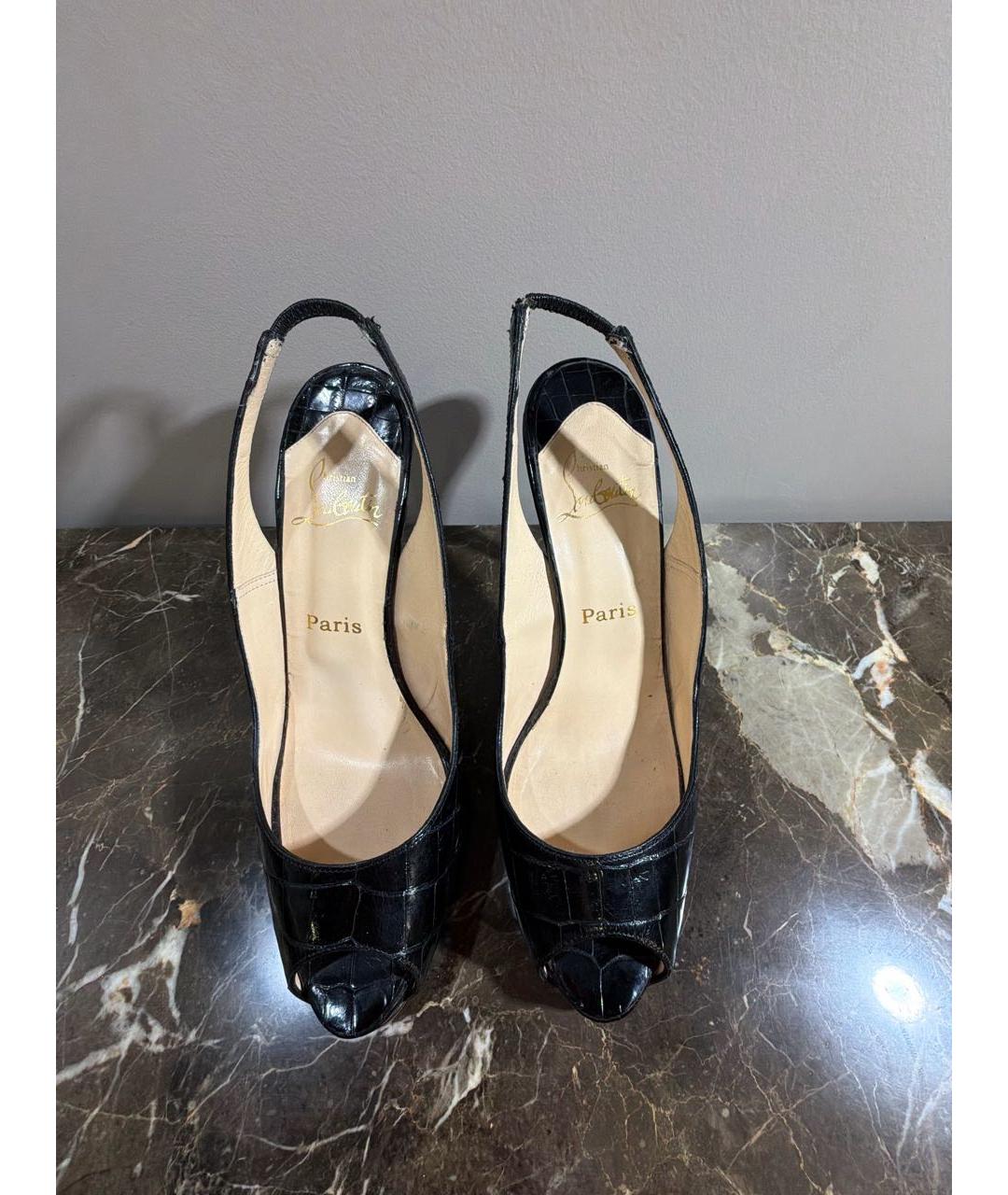 CHRISTIAN LOUBOUTIN Черные туфли из экзотической кожи, фото 2