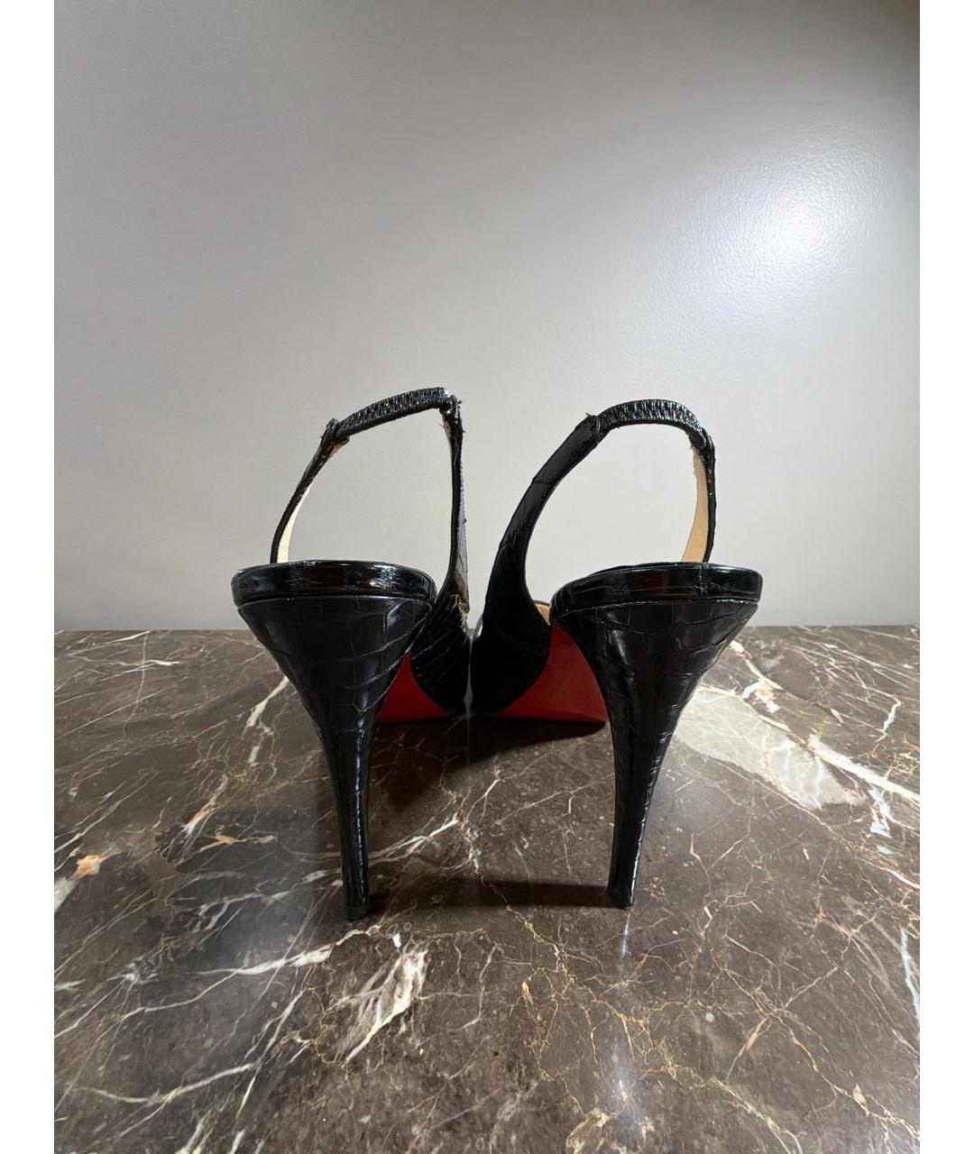 CHRISTIAN LOUBOUTIN Черные туфли из экзотической кожи, фото 4