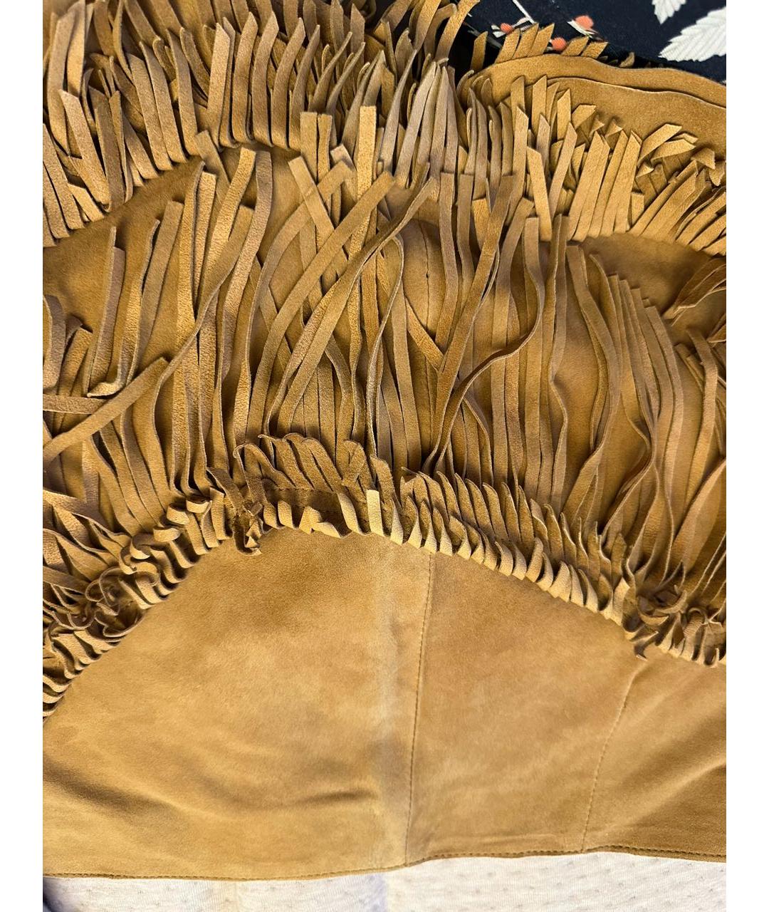 ERMANNO SCERVINO Горчичная замшевая юбка мини, фото 5