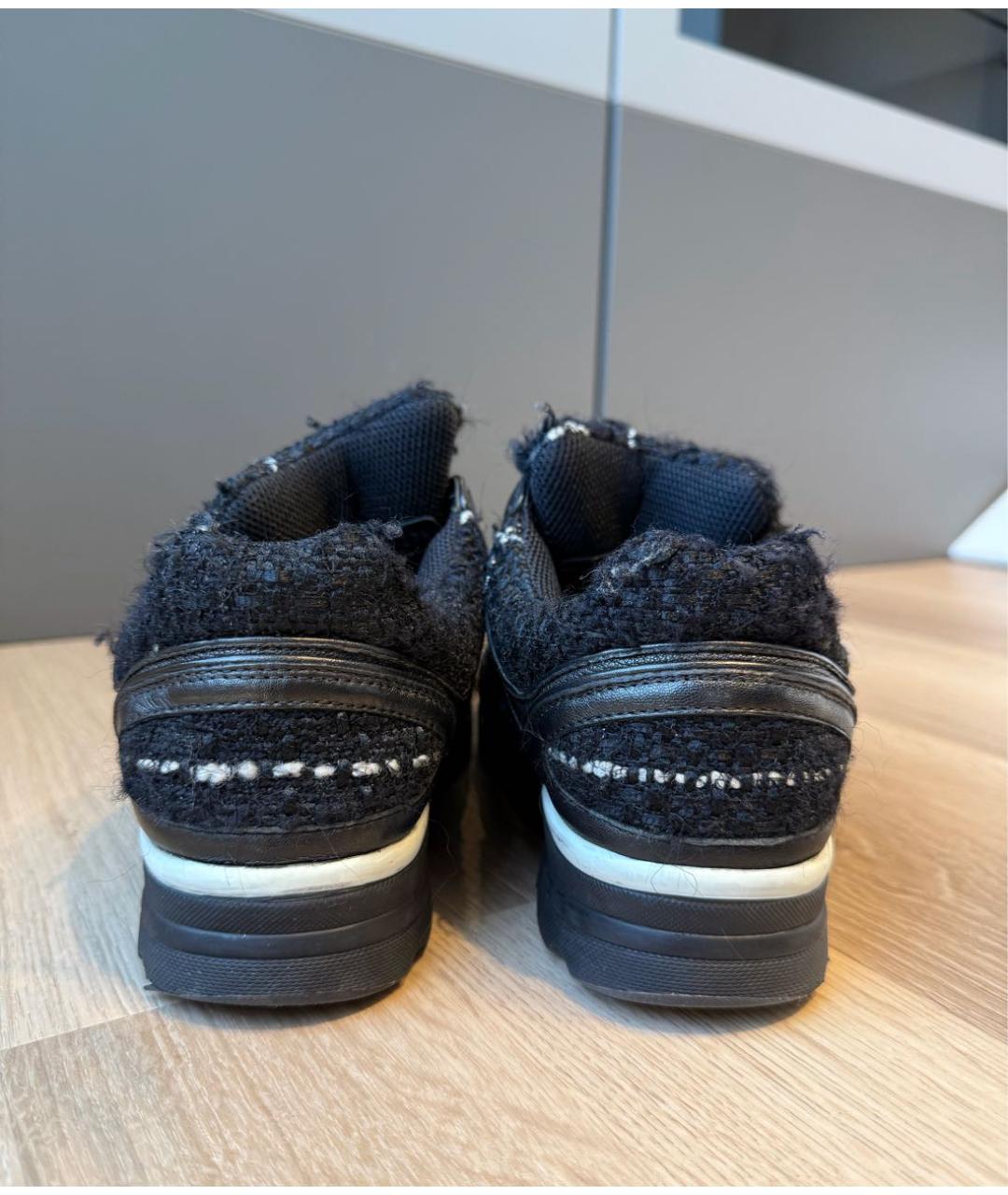 CHANEL Черные текстильные кроссовки, фото 4