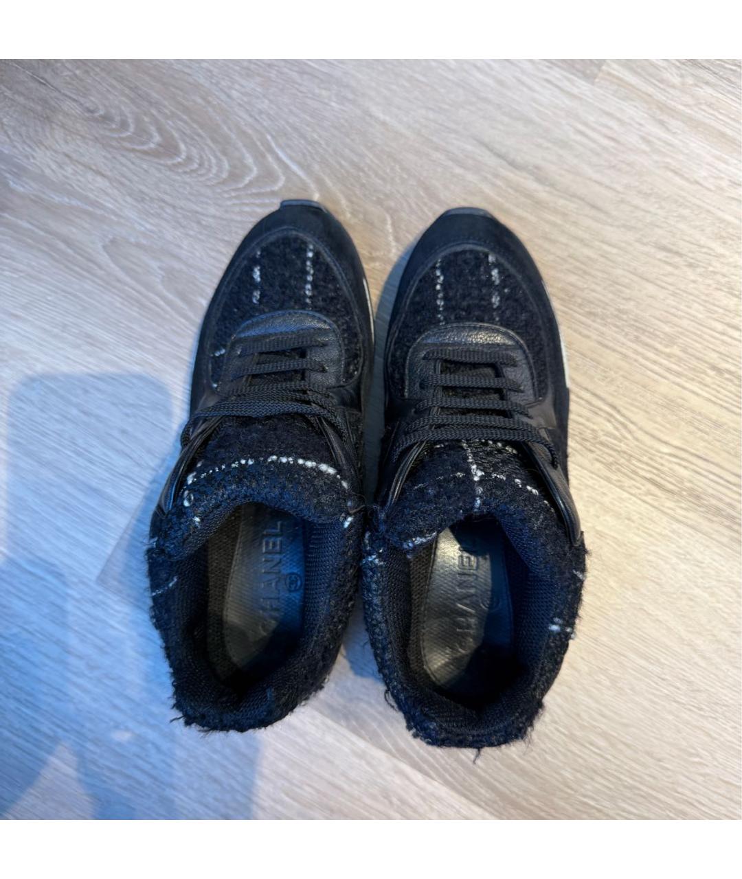 CHANEL Черные текстильные кроссовки, фото 3