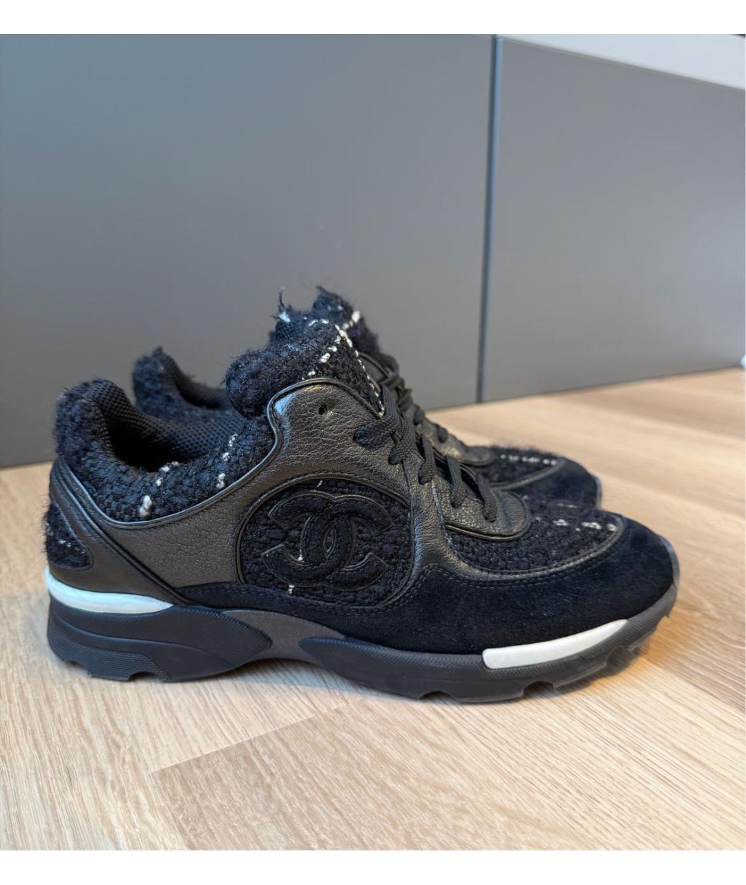 CHANEL Черные текстильные кроссовки, фото 8