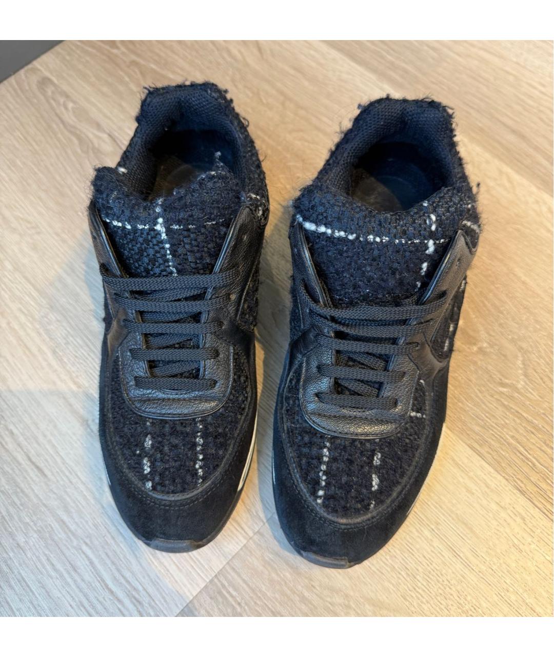 CHANEL Черные текстильные кроссовки, фото 2