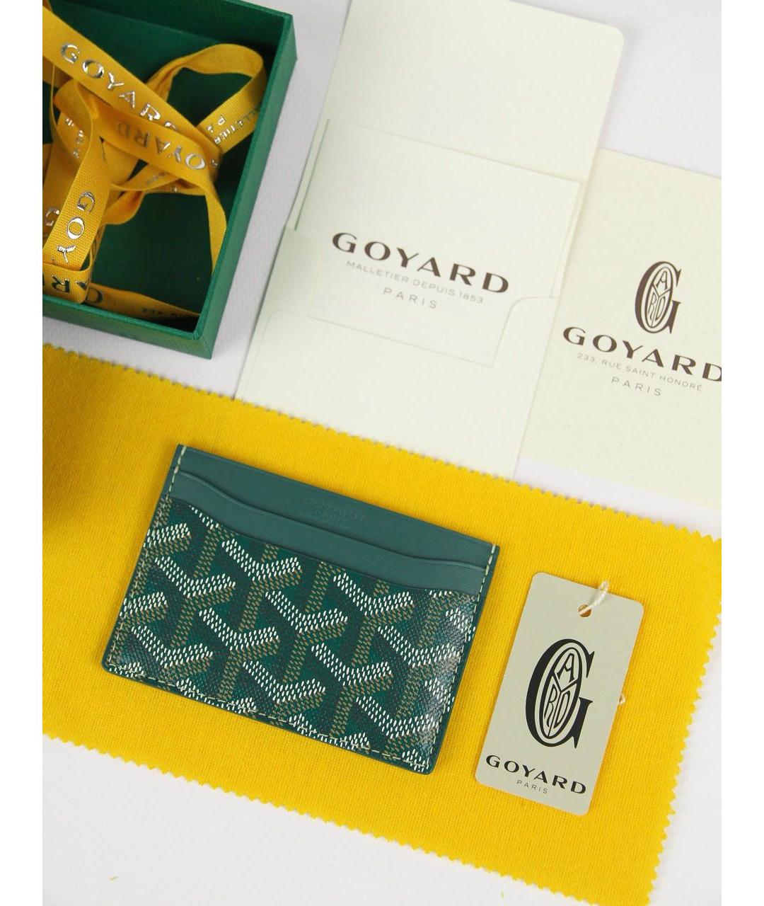 GOYARD Зеленый кожаный кардхолдер, фото 4