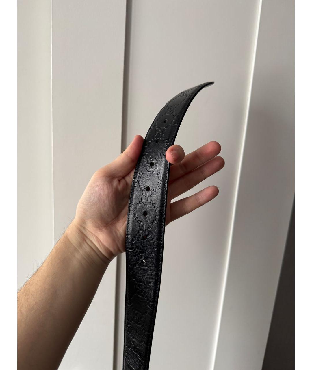 GUCCI Черный кожаный ремень, фото 5