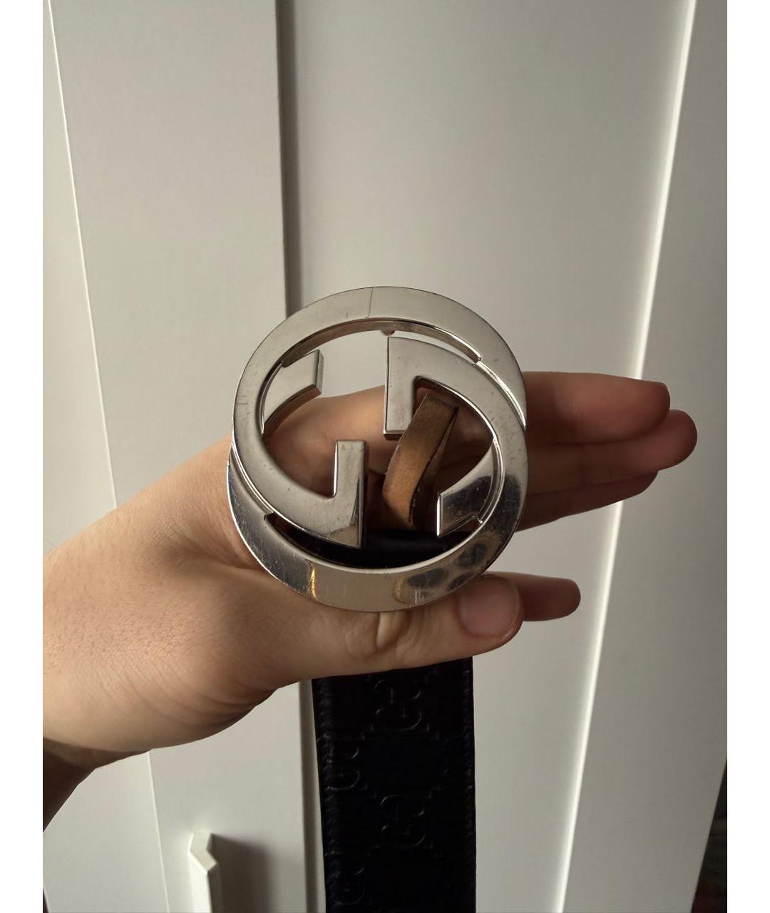 GUCCI Черный кожаный ремень, фото 2