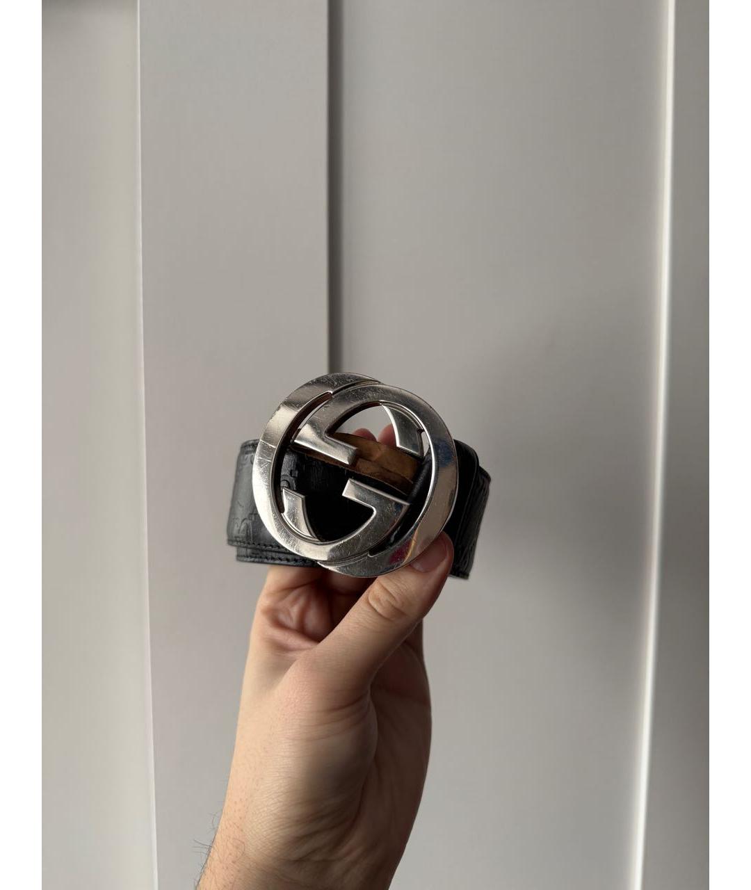 GUCCI Черный кожаный ремень, фото 6