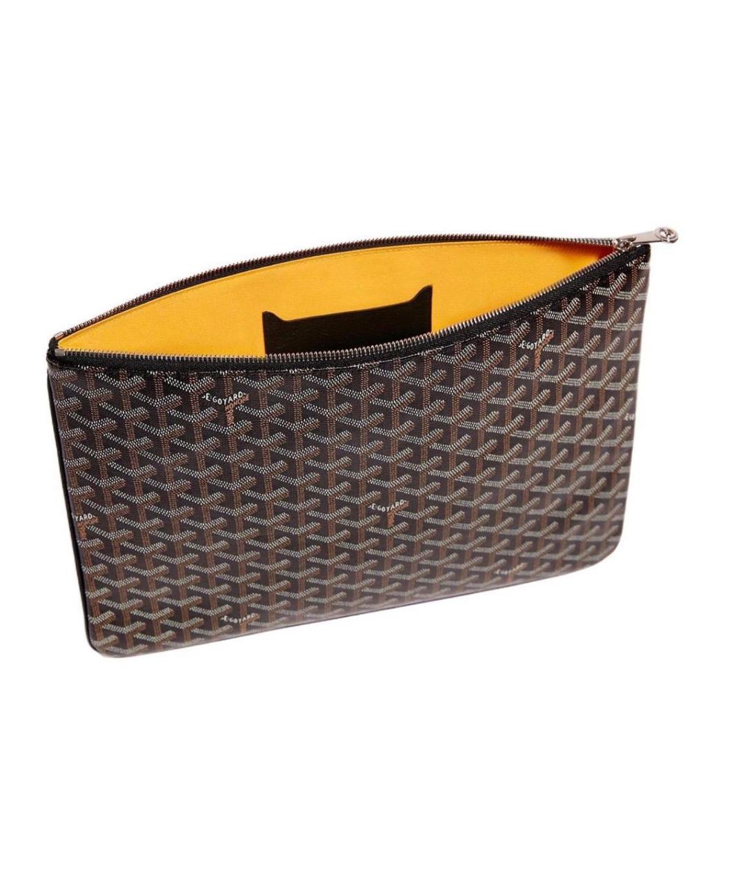 GOYARD Коричневая кожаная папка для документов, фото 2