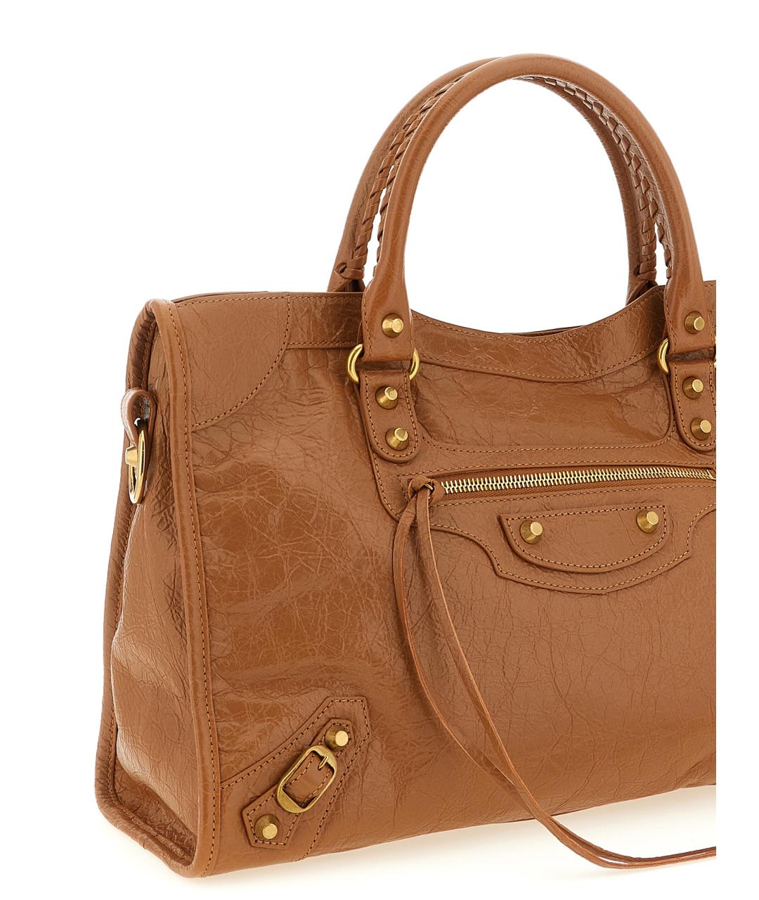 BALENCIAGA Коричневая кожаная сумка тоут, фото 3