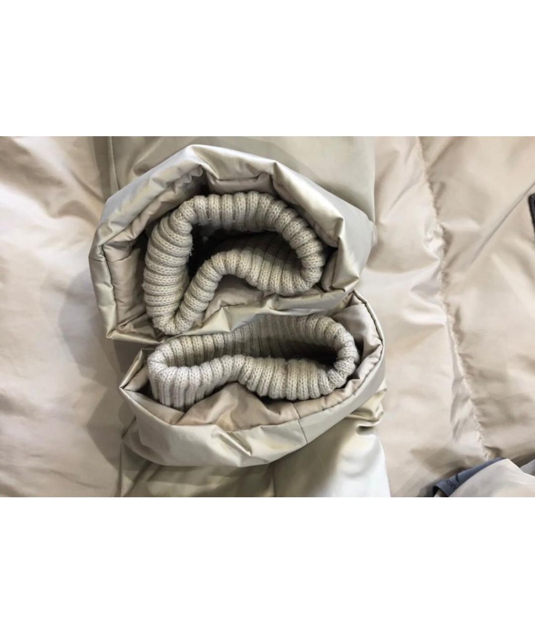CALVIN KLEIN Бежевый полиэстеровый пуховик, фото 6