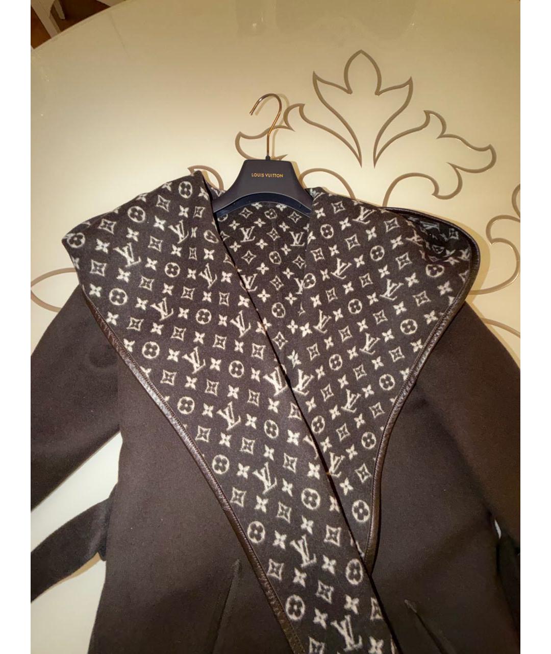 LOUIS VUITTON Коричневое шерстяное пальто, фото 4